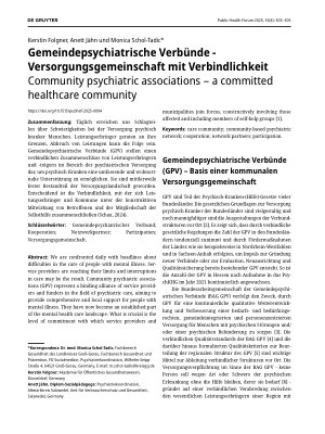 Vorschauseite 1: Gemeindepsychiatrische Verbünde - Versorgungsgemeinschaft mit Verbindlichkeit