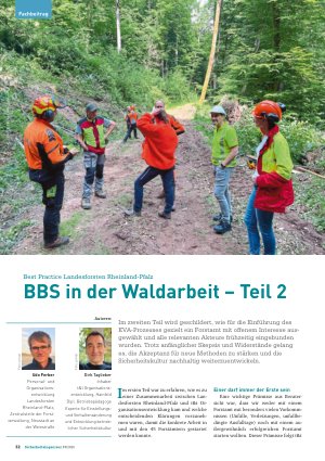 Vorschauseite 1: Best Practice Landesforsten Rheinland-Pfalz BBS in der Waldarbeit – Teil 2