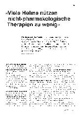 Vorschauseite 1: "Viele Heime nutzen nicht-pharmakologische Therapien zu wenig."