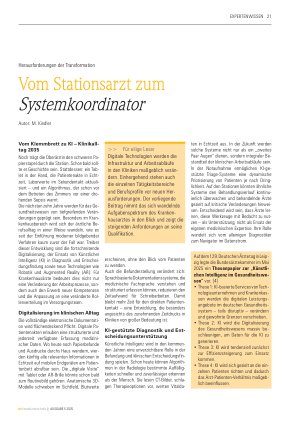 Vorschauseite 1: Vom Stationsarzt zum Systemkoordinator