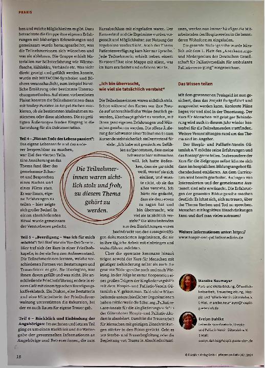 Vorschauseite 3: „Ich weiß, was ich will" Ein Projekt für Selbstbestimmung und Teilhabe bis zum Lebensende für Menschen mit geistiger Behinderung