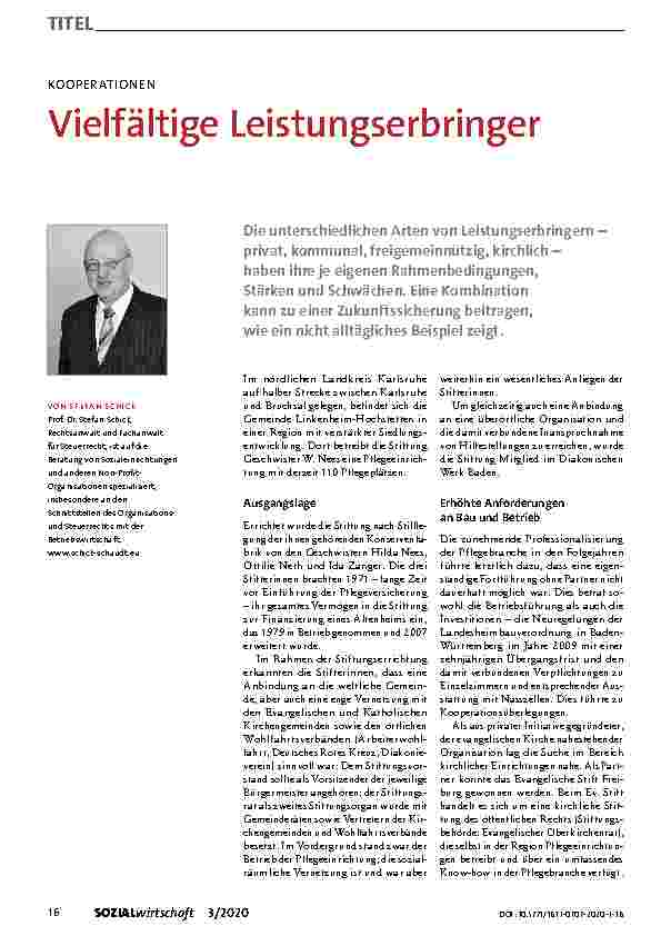 Vorschauseite 1: Vielfältige Leistungserbringer