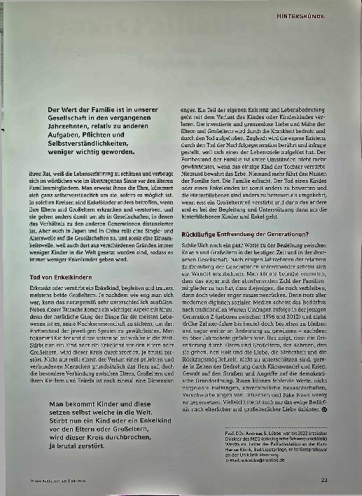 Vorschauseite 2: Familien im Wandel: Das Verhältnis von Großeltern und Enkelkindern und der Umgang mit Tod