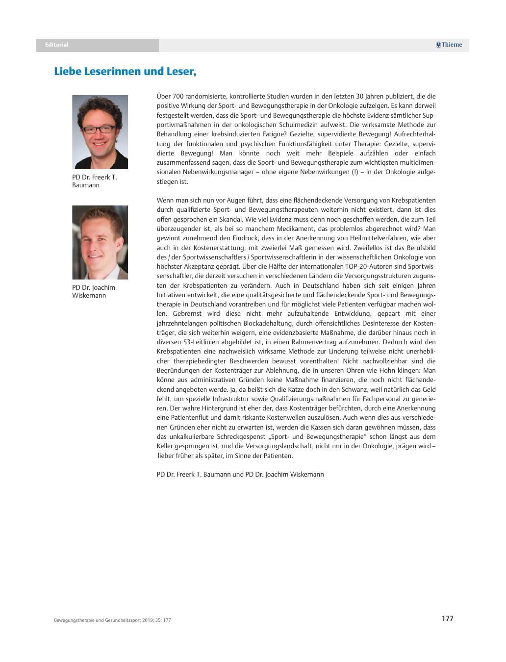 Vorschauseite 1: Liebe Leserinnen und Leser,