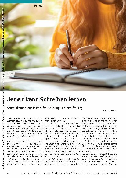 Vorschauseite 1: Jede: r kann Schreiben lernen Schreibkompetenz in Berufsausbildung und Berufsalltag