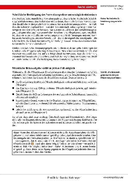 Vorschauseite 4: Beraterbrief Pflege 10-2024