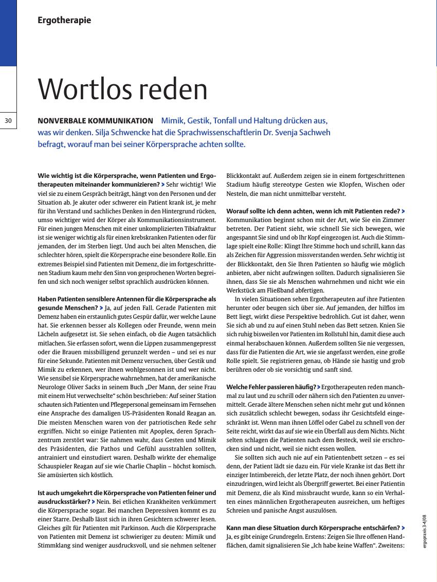 Vorschauseite 1: Nonverbale Kommunikation – Wortlos reden