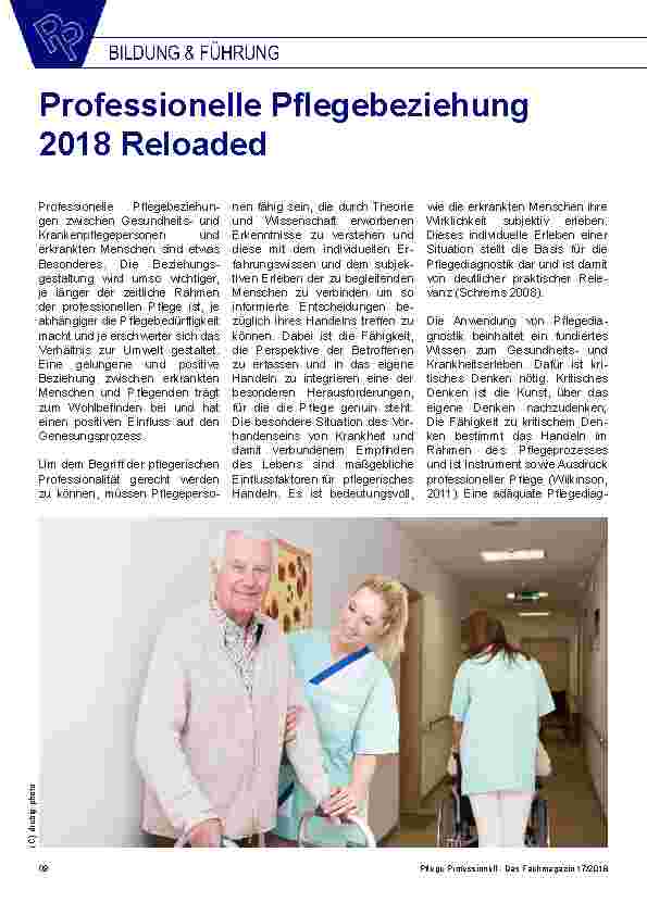 Vorschauseite 1: Professionelle Pflegebeziehung 2018 Reloaded