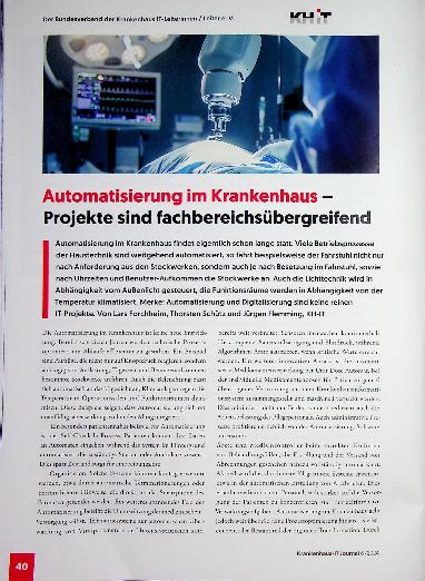 Vorschauseite 1: Automatisierung im Krankenhaus - Projekte sind fachbereichsübergreifend.