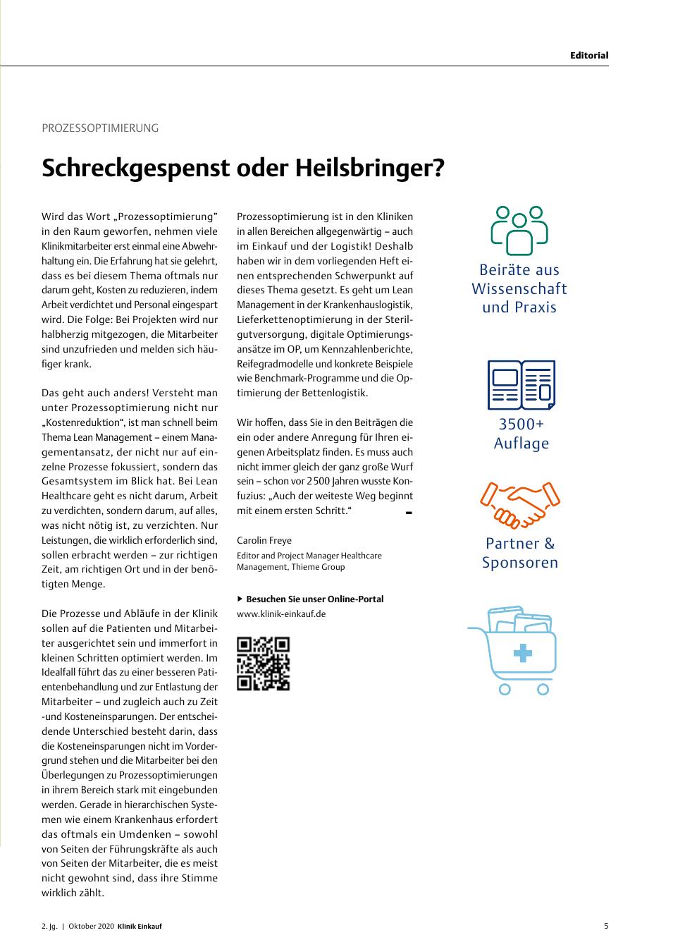 Vorschauseite 1: Prozessoptimierung: Schreckgespenst oder Heilsbringer?