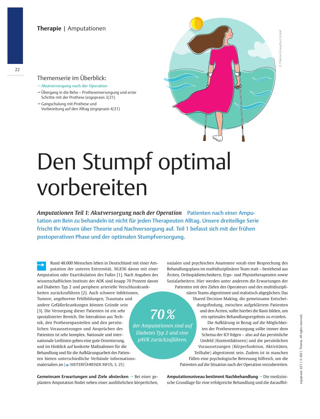 Vorschauseite 1: Den Stumpf optimal vorbereiten - Amputationen Teil 1: Akutversorgung nach der Operation