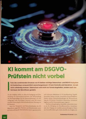 Vorschauseite 1: Kl kommt am DSGVO-Prüfstein nicht vorbei