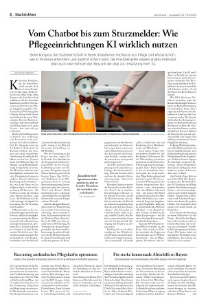 Vorschauseite 1: Vom Chatbot bis zum Sturzmelder: Wie Pflegeeinrichtungen KI wirklich nutzen
