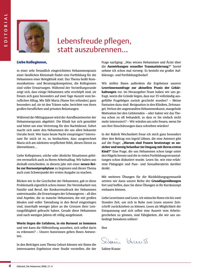 Vorschauseite 1: Lebensfreude pflegen, statt auszubrennen?