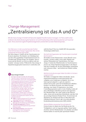 Vorschauseite 1: Change-Management „Zentralisierung ist das A und O“