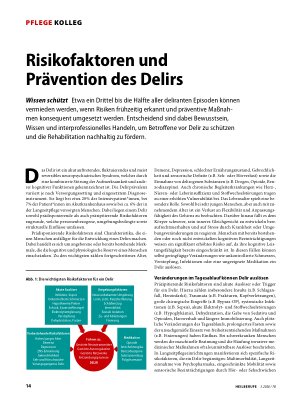 Vorschauseite 1: Risikofaktoren und Prävention des Delirs