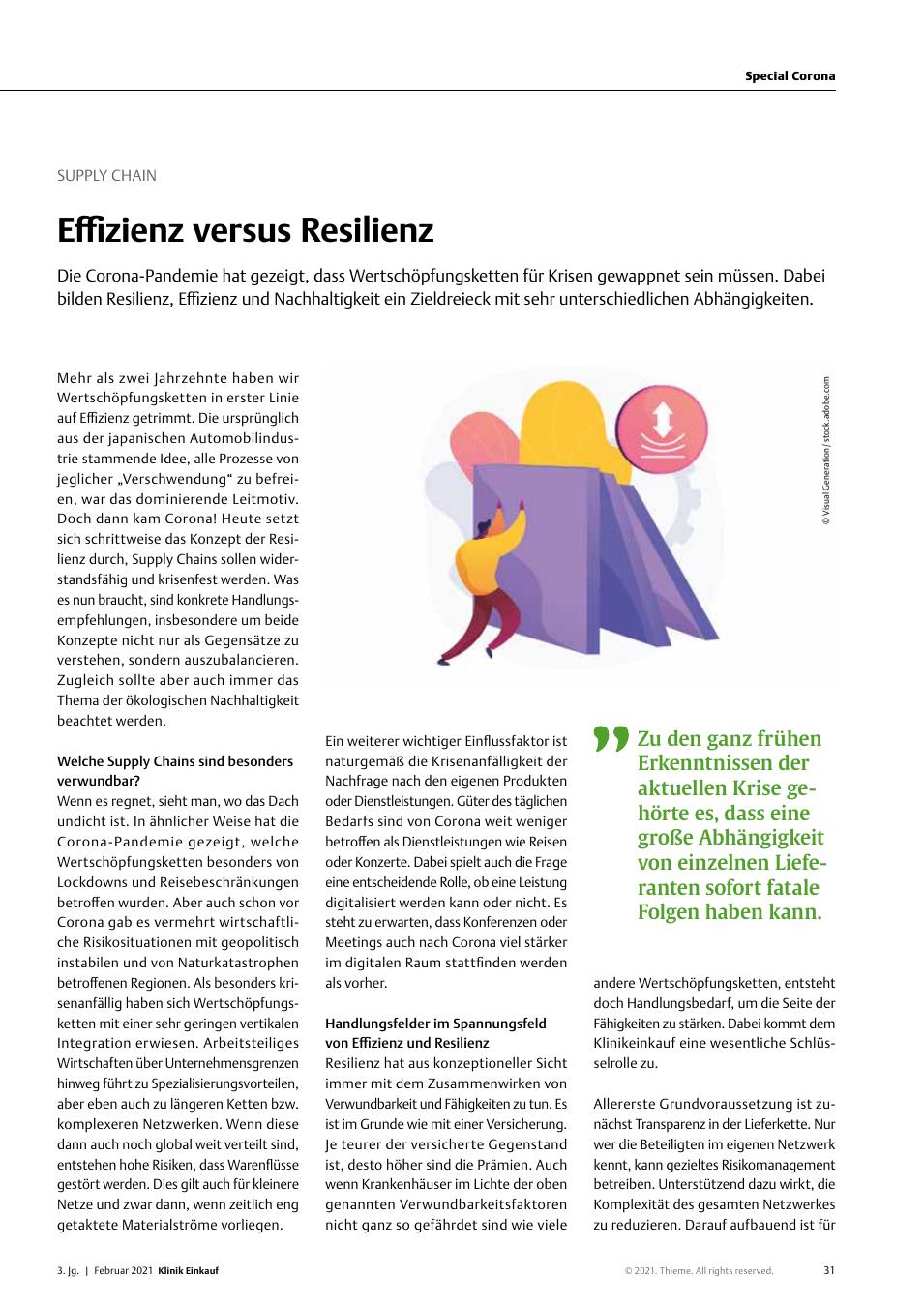 Vorschauseite 1: Supply Chain: Effizienz versus Resilienz