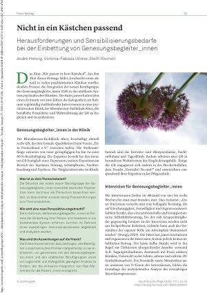 Vorschauseite 1: Nicht in ein Kästchen passend Herausforderungen und Sensibilisierungsbedarfe bei der Einbettung von Genesungsbegleiter_innen