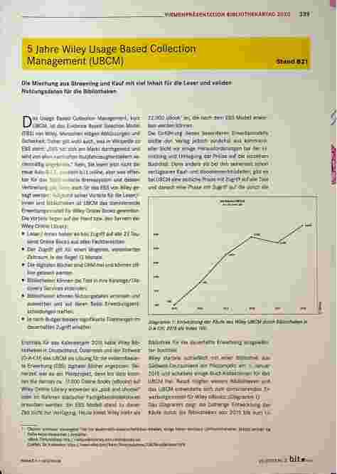 Vorschauseite 1: 5 Jahre Wiley Usage Based Collection Management (UBCM)