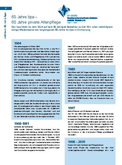 Vorschauseite 1: 60 Jahre bpa – 60 Jahre private Altenpflege