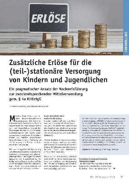Vorschauseite 1: Zusätzliche Erlöse für die (teil-)stationäre Versorgung von Kindern und Jugendlichen