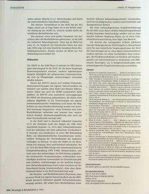 Vorschauseite 4: Zur Diskussion: Plädoyer für eine aufwandsgerechte Vergütung der neurologisch-neurochirurgischen Frührehabilitation in der DRG B43Z