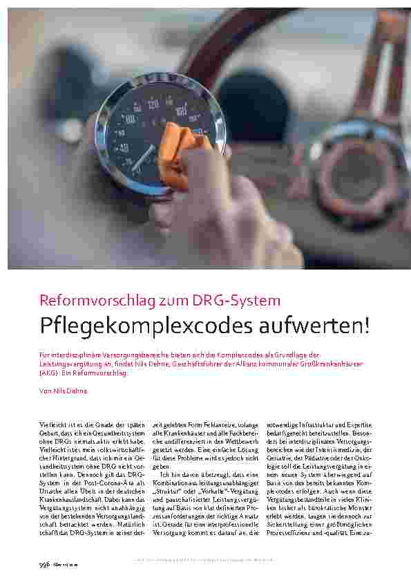 Vorschauseite 1: Reformvorschlag zum DRG-System: Pflegekomplexcodes aufwerten!