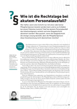 Vorschauseite 1: Wie ist die Rechtslage bei akutem Personalausfall?