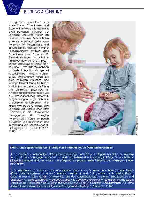 Vorschauseite 5: Füt unsere Zukunft Schoolnurses Die Chance für eine bessere Kindergesundheit in Österreich