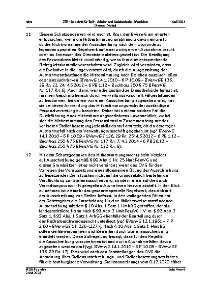 Vorschauseite 4: III. Personalvertretungsund Betriebsverfassungsrecht Mitbestimmung bei Absehen von Ausschreibung