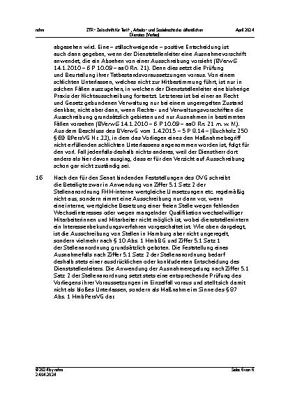 Vorschauseite 6: III. Personalvertretungsund Betriebsverfassungsrecht Mitbestimmung bei Absehen von Ausschreibung
