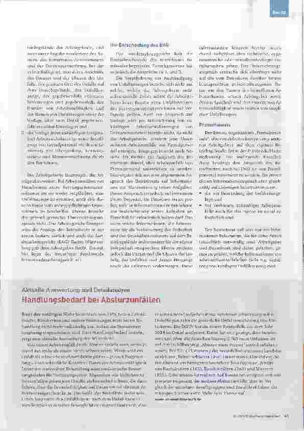 Vorschauseite 2: Unterrichtungsanspruch des Betriebsrats über Arbeitsunfälle von Fremdpersonal?