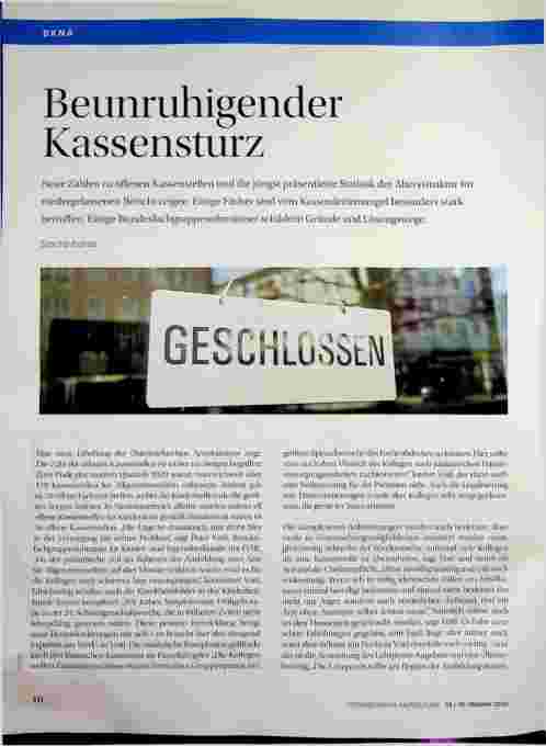 Vorschauseite 1: Beunruhigender Kassensturz