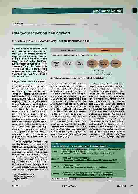Vorschauseite 1: Pflegeorganisation neu denken: Entwicklung Praxisstandard Primary Nursing ambulante Pflege