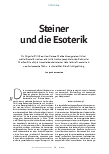 Vorschauseite 1: Steiner und die Esoterik