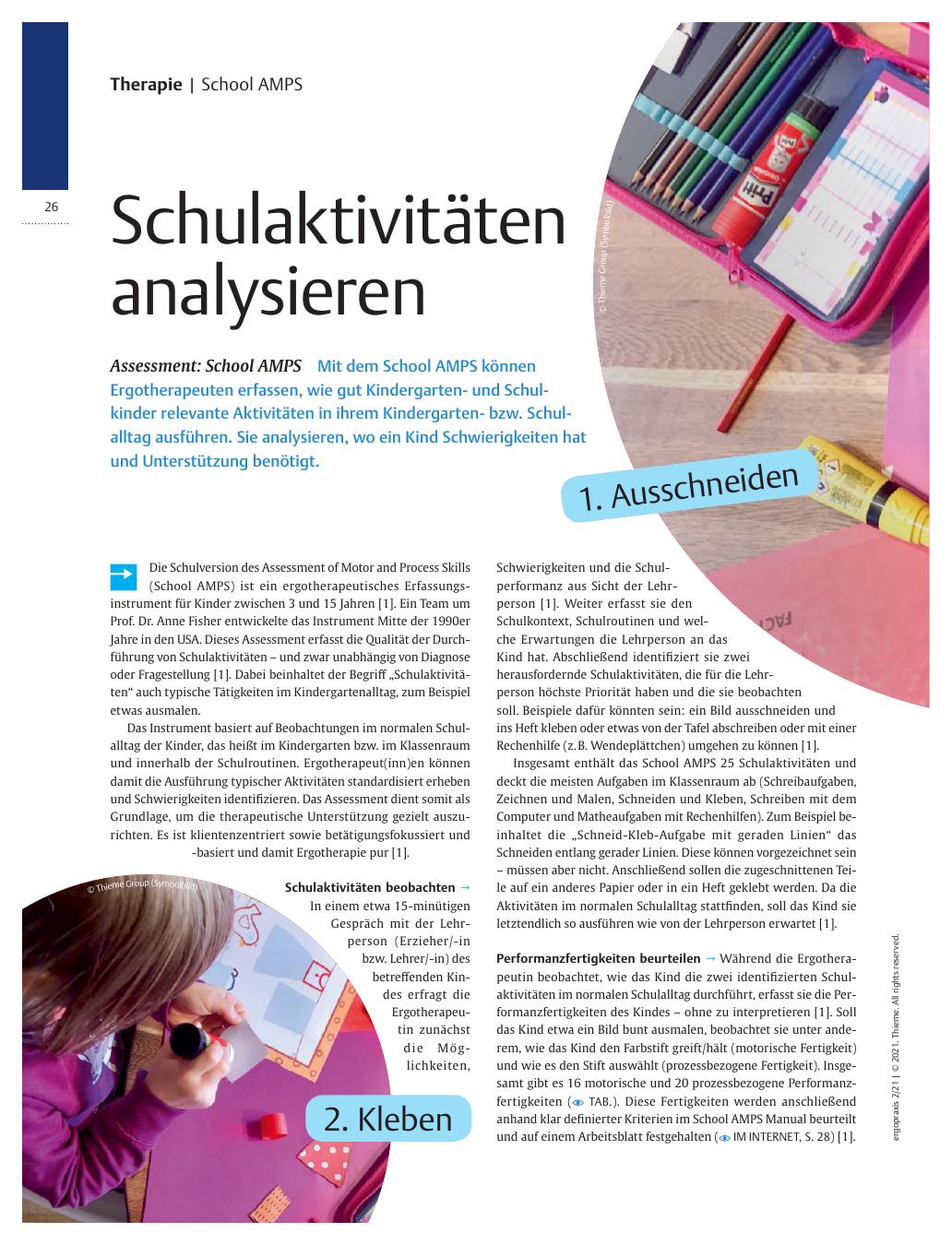 Vorschauseite 1: Schulaktivitäten analysieren - Assessment: School AMPS