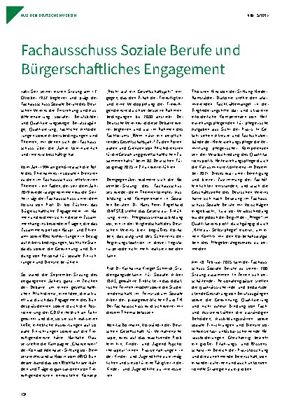 Vorschauseite 1: Fachausschuss Soziale Berufe und Bürgerschaftliches Engagement