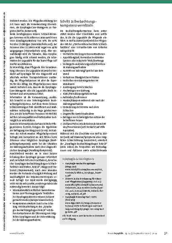 Vorschauseite 2: Dysphagie – Logopädische Kompetenz für die Pflege