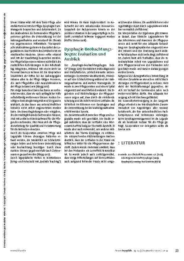 Vorschauseite 4: Dysphagie – Logopädische Kompetenz für die Pflege