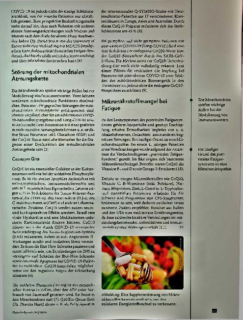 Vorschauseite 2: Leider länger krank Coenzym Q10 (CoQ10) und Post-COVID-Syndrom