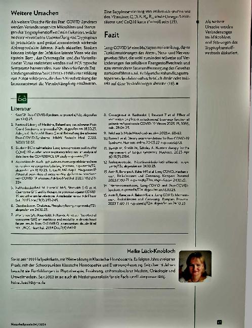 Vorschauseite 4: Leider länger krank Coenzym Q10 (CoQ10) und Post-COVID-Syndrom