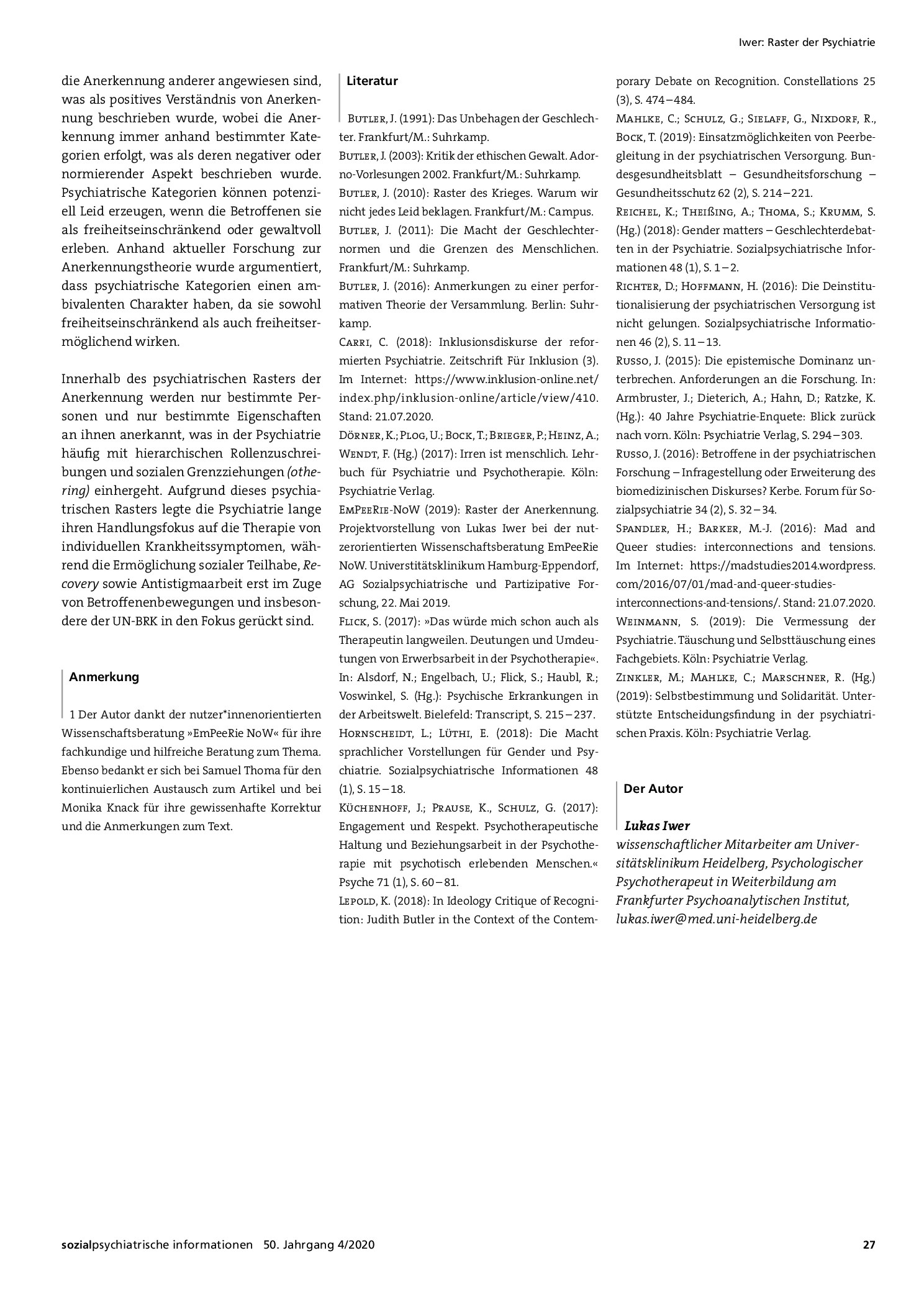 Vorschauseite 5: Raster der Psychiatrie – Konzepte Judith Butlers im Kontext der Psychiatrie