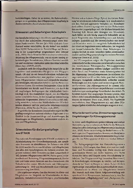 Vorschauseite 2: Stressmanagement - ein Balanceakt des Führungspersonals Die Rolle der Führung bei Stress am Arbeitsplatz in der Langzeitpflege