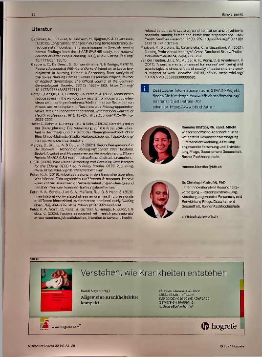 Vorschauseite 4: Stressmanagement - ein Balanceakt des Führungspersonals Die Rolle der Führung bei Stress am Arbeitsplatz in der Langzeitpflege