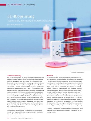 Vorschauseite 1: 3D-Bioprinting Technologien, Anwendungen und Herausforderungen