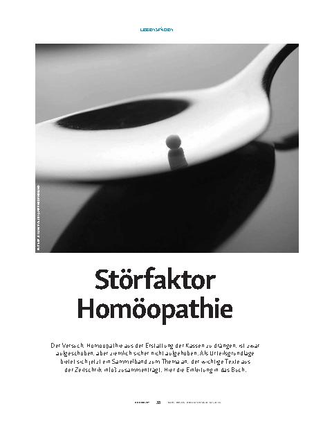 Vorschauseite 1: Störfaktor Homöopathie