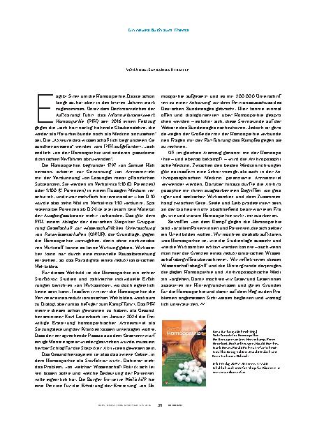 Vorschauseite 2: Störfaktor Homöopathie