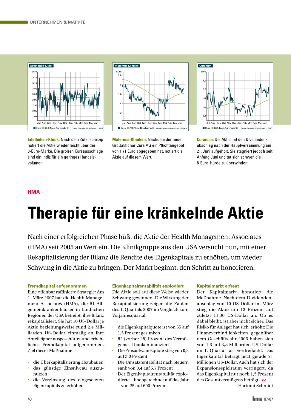 Vorschauseite 1: Therapie für eine kränkelnde Aktie