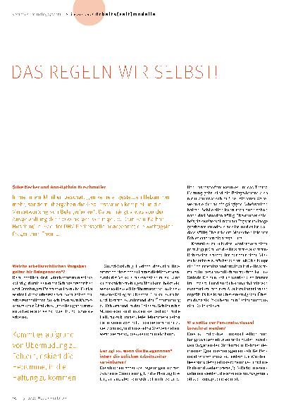 Vorschauseite 1: Arbeitszeitmodelle, das regeln wir selbst.