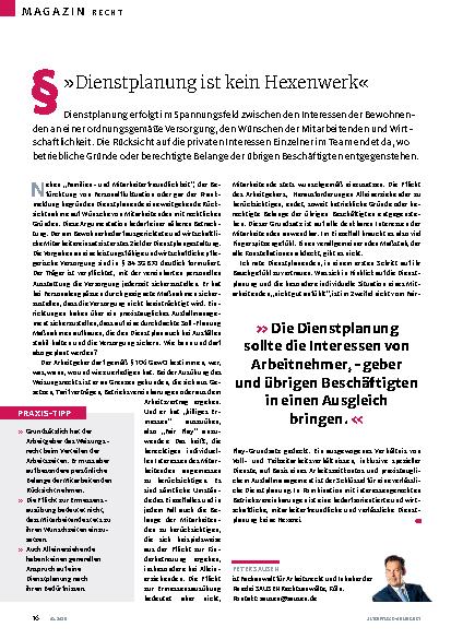 Vorschauseite 1: »Dienstplanung ist kein Hexenwerk«